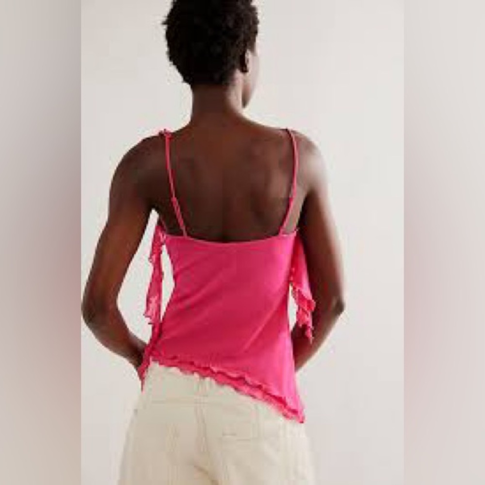NWOT Ruffled Mesh Top - Picture 2 of 6